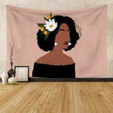 Lofaris Beautiful Girl Floral Family Still Life Custom Tapestry